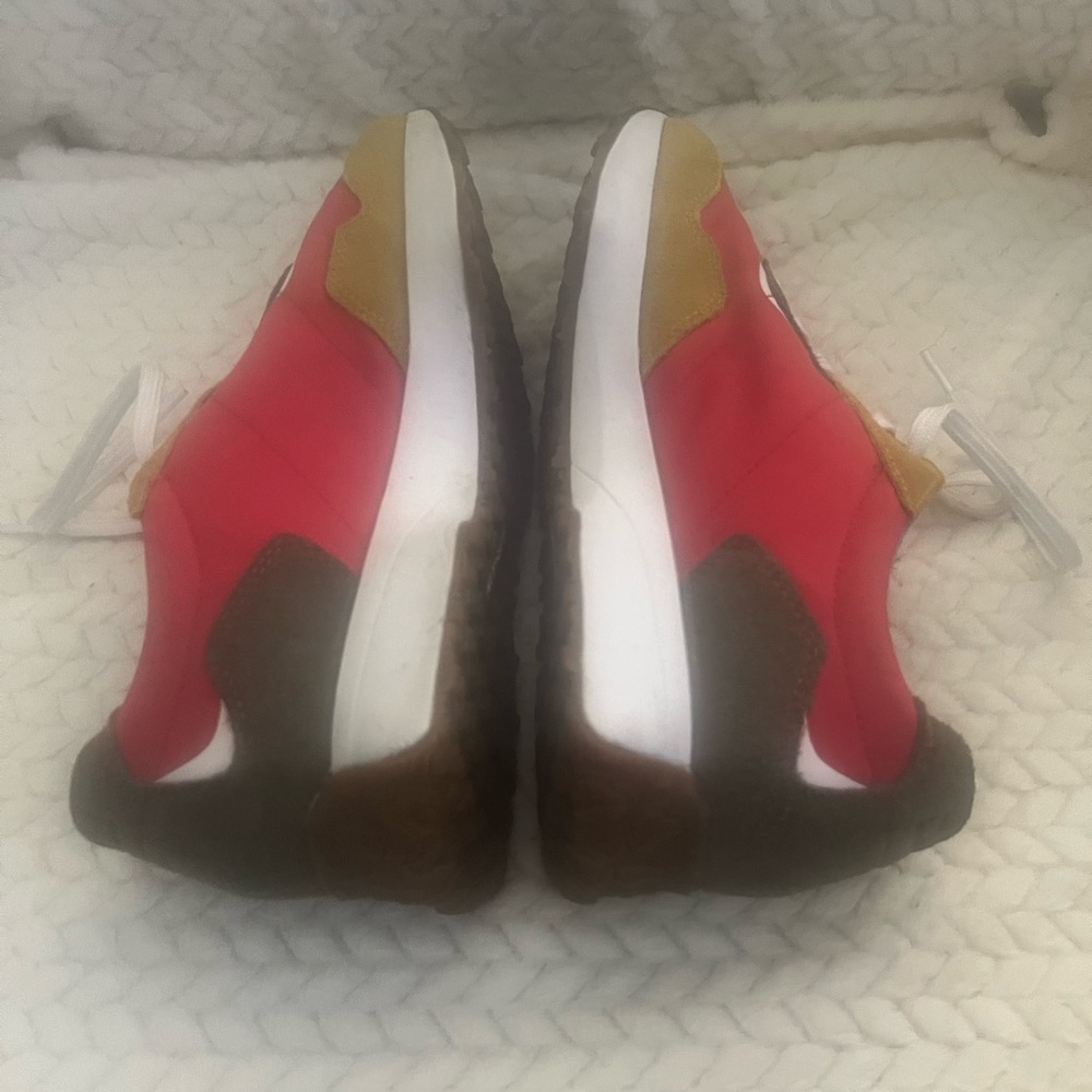 Vibrant Red and Gold Women's Athletic Shoes - Picture 2 of 13